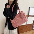 thumbnail image 4 of Large Capacity Women's Bags Canvas Bags Shoulder Bags Tote Bucket Bags (Pink), 4 of 6