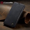 thumbnail image 1 of CaseMe Wallet Case Anti-Fall Retro Handmade Leather Magnetic Case Card Slot for iPhone 13 Pro Max (Black), 1 of 9