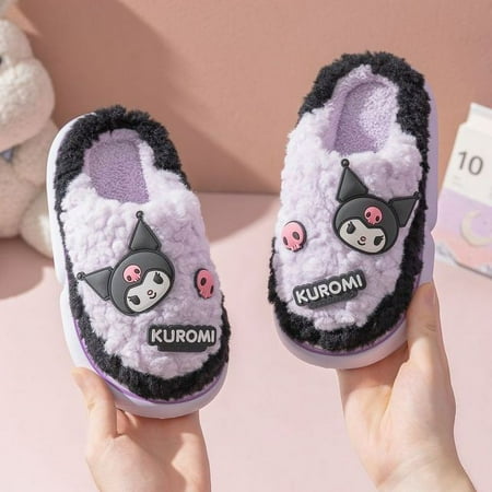 

Kawaii Sanrio Children Cotton Slippers Anime Hello Kitty Kuromi Cinnamoroll My Melody Soft Sole Plush Slippers Cute Home Shoes