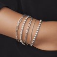 thumbnail image 2 of Trendy Tennis Copper with CZ Bracelets for Women Simple Stainless Steel Rope Figaro Short Chain on Hand Bangle Stacking Jewelry SH, 2 of 7
