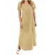 thumbnail image 1 of Vestido Corto para las Mujeres de Verano Color Sólido Cuello en V Vestido de Bolsillo de Manga Corta, Vestido de Verano Casual de las Mujeres para las Salidas de Primavera, 1 of 6