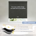 thumbnail image 5 of Cordless Blackout Roller Shades for Windows, Free-Stop Linen Shades with Valance, Thermal Insulated Fabric, UV Protection Roller Blinds for Home，Dark Grey，45"W X 72"H, 5 of 7