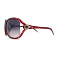 thumbnail image 3 of Womens Rhinestone Jewel Hinge Exposed Lens Butterfly Designer Sunglasses Red Smoke, 3 of 4