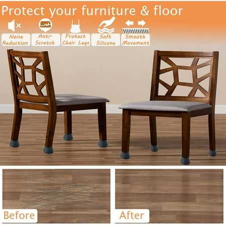Chair Leg Caps With Felt Pads 24pcs Floor Protectors For Hardwood Floors Free Moving Anti Scratch Silicone Protector Round Square Table Furniture Feet Covers To Prevent Wooden Chair Leg Caps With Felt Pads 24pcs, Best Way To Protect Hardwood Floors From Chair Legs