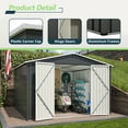 thumbnail image 2 of LZBEITEM 10 x 10 ft Outdoor Storage Shed, Metal Garden Tool Shed with Lockable Door, Outside Sheds & Storage Galvanized Steel, Black, 2 of 8