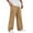 Khaki, variant on Yongwang Mens Corduroy Cargo Pants Straight Leg Elastic Waist Pants Multi Pocket Casual Loose Fit Pants