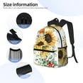 thumbnail image 5 of Gaeub Sunflowers Leaves And Birds School Backpack Waterproof Bookbag for Men Women College High School Bags, 5 of 8