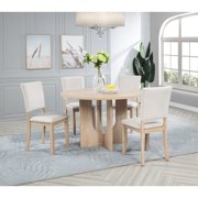 Best Master Furniture Camden Round Dining Table, Light Oak