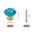 thumbnail image 2 of Uxcell 10 Pcs Crystal Drawer Knobs 24 mm Dresser Pulls Knobs for Cupboard, Blue Green/Gold, 2 of 6