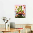 thumbnail image 2 of COMIO  Funky Mushroom Frog Canvas Wall Art, Cute Frog Sitting On Mushroom Poster, Do What Makes You Happy Motivational Wall Decor, Butterfly Print Pictures Decor For Bedroom, 2 of 4