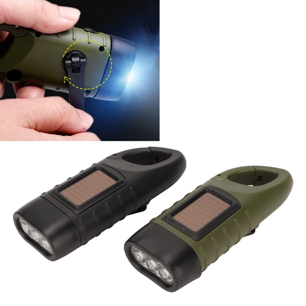 Linterna Con Energía Solar de Manivela, La Linterna de Supervivencia de Diseño Ergonólico Recargable Para Al Aire Libre para Deportes para La Supervivencia