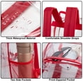 thumbnail image 4 of Clear Transparent Heavy Duty Waterproof Stadium Approved Unisex Backpack with Colored Trim and Mesh Side Pockets in Red, 4 of 9