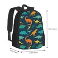 thumbnail image 3 of Vsdgher Colorful Dinosaur Print Backpack for Women Men School Bookbag with Laptop Compartment for College Work Travel, Simple Fashion Casual Daypack, Fit 15" Laptop, 3 of 8