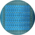 thumbnail image 1 of Ahgly Company Indoor Round Oriental Light Blue Industrial Area Rugs, 5' Round, 1 of 4