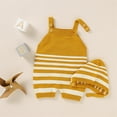thumbnail image 3 of Ensemble de Tricot pour Filles, Sans Manches, Rayé, avec Chapeau et Chapeau, 3 of 7
