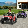 thumbnail image 4 of Costway 12V Kids Ride on Truck Car Battery Powered Electric Vehicle with Remote Control Purple, 4 of 10