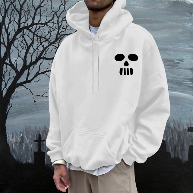 MKLEKYY Lightweight Cardigan Men's Fashion Casual Part 3D Print Long Sleeve Drawstring Hooded Sweater Tops