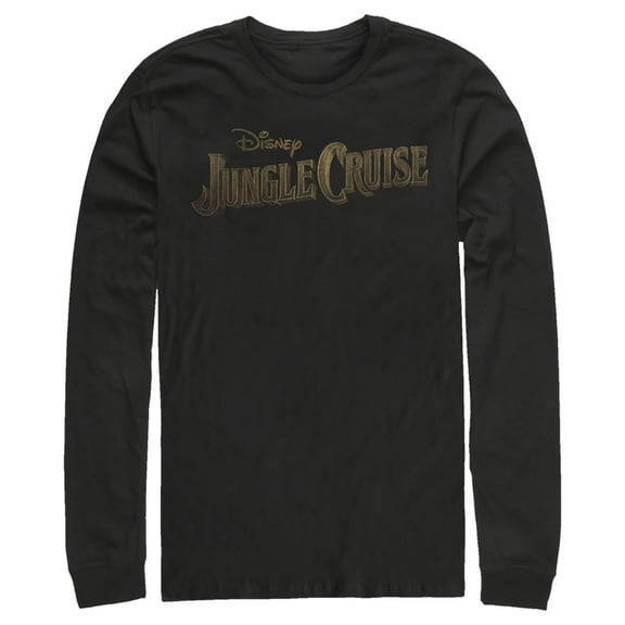Men's Jungle Cruise Distressed Logo Long Sleeve Shirt Black Medium