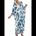 thumbnail image 2 of Vestido Caftán con Estampado Animal para Mujer, Talla Grande, para Playa, Verano 2025 Hojas Azules Talla Única, 2 of 10