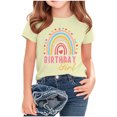 thumbnail image 5 of Ugoldhm Girls Letter Print Cotton Tees Crew Neck Relaxed Summer Shirts Size 2-15Y Graphic Alphabet Design Casual Tops, 5 of 6