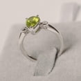 thumbnail image 3 of HeartsAndYou 1.6ct Natural Green Peridot & Diamond Ring Milgrain Trilogy 14k SOLID White Gold, 3 of 8