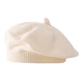 thumbnail image 2 of Naierhg Children Painter Hat Candy Color Knitted Elastic Keep Warm Anti-slip Beanie Baby Knitted Beret Solid Color Autumn Winter Cap Outdoor Bonnet Beige, 2 of 8