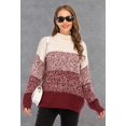 thumbnail image 4 of Pulls Décontractés Manches Longues Col Rond Couleur Patchwork Pull en Tricot Tops, 4 of 7