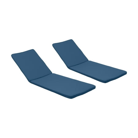 Maddison Outdoor Fabric Chaise Lounge Cushion Set of 2 Blue