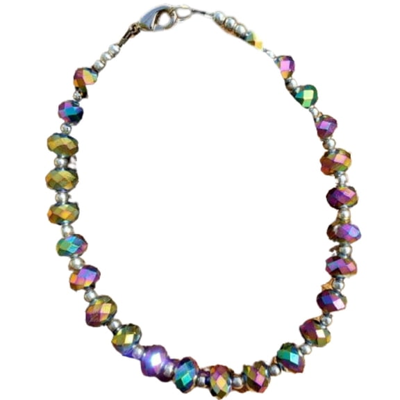 Besheek Rainbow Crystal Boho Gala Style Adjustable Anklet