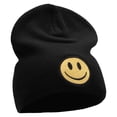 thumbnail image 4 of Smile Full Face Logo Embroidered Short Beanie - Black OSFM, 4 of 5