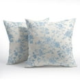 thumbnail image 2 of Baby Blue Floral Pillow Covers 20x20 Inch Set of 2 Blue and Cream Chinoiserie Flower Outdoor Decorative Throw Pillows Vintage Rustic Toile Pillowcases Cushion Covers for Couch Home Decor, 2 of 6