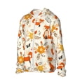 thumbnail image 2 of Rocae Flower Fox Print Breathable Sun Protection Hoodie Quick-Dry Lightweight Long Sleeve Hoodie Unisex Running Sports Shirt 3X-Large, 2 of 9