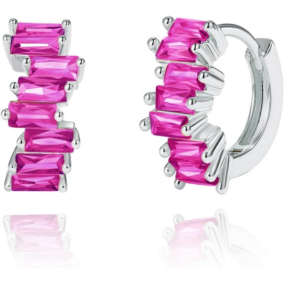 Leander Gold Huggie Earrings Small Huggie Hoop Earrings for Women 14K Gold Plated Hypoallergenic Cubic Zirconia Huggies Mini Silver Hoop Earring for Women