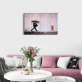 thumbnail image 3 of Banksy Graffiti Canvas Wall Art Framed Colorful Rain Graffiti Poster Prints Street Graffiti Art Wall Decor Banksy Picture Artwork Colorful Painting for Bedroom Living Room Decoration - 12x18 Inch, 3 of 6