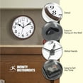 thumbnail image 6 of Infinity Instruments Classic Round Brown Traditional Wall Clock 9.625 Inch, 6 of 7