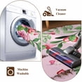 thumbnail image 7 of Area Rug for Living Room, Valentine's Day Non-Slip Indoor Large Carpet for Bedroom/Dining Room, Pink Red Roses Love Heart Eucalyptus Gradient Washable Low-Profile Floor Runner Rugs - 5 x 8 Ft, 7 of 7