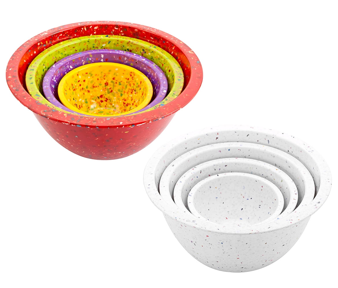 Kitchen Prep Zak Designs White Confetti Recycled Plastic Mixing Bowls