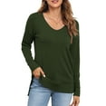 thumbnail image 3 of Uvplove V Neck Sweaters for Women Lightweight Knit Pullover Sweater,US Size S-2XL In Army Green, 3 of 12
