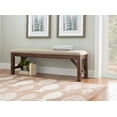 thumbnail image 2 of Linon Turino Tan Upholstered Bench in Rustic Umber Finished Rubberwood, 2 of 8