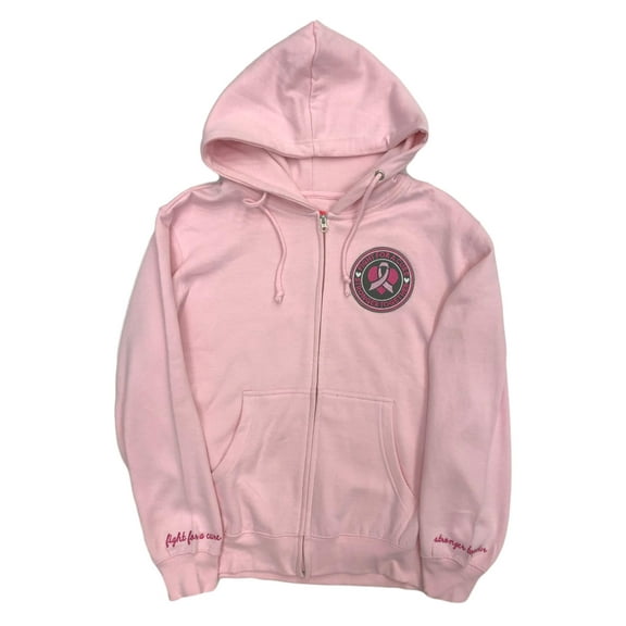 Womens Pink Fight For A Cure Hoodie Sweatshirt Breast Cancer Sweat Shirt Medium
