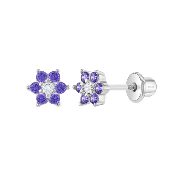 In Season Jewelry 925 Sterling Silver CZ Flower Infant Toddler Baby