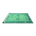 thumbnail image 2 of Ahgly Company Machine Washable Indoor Rectangle Oriental Turquoise Blue Traditional Area Rugs, 8' x 12', 2 of 4