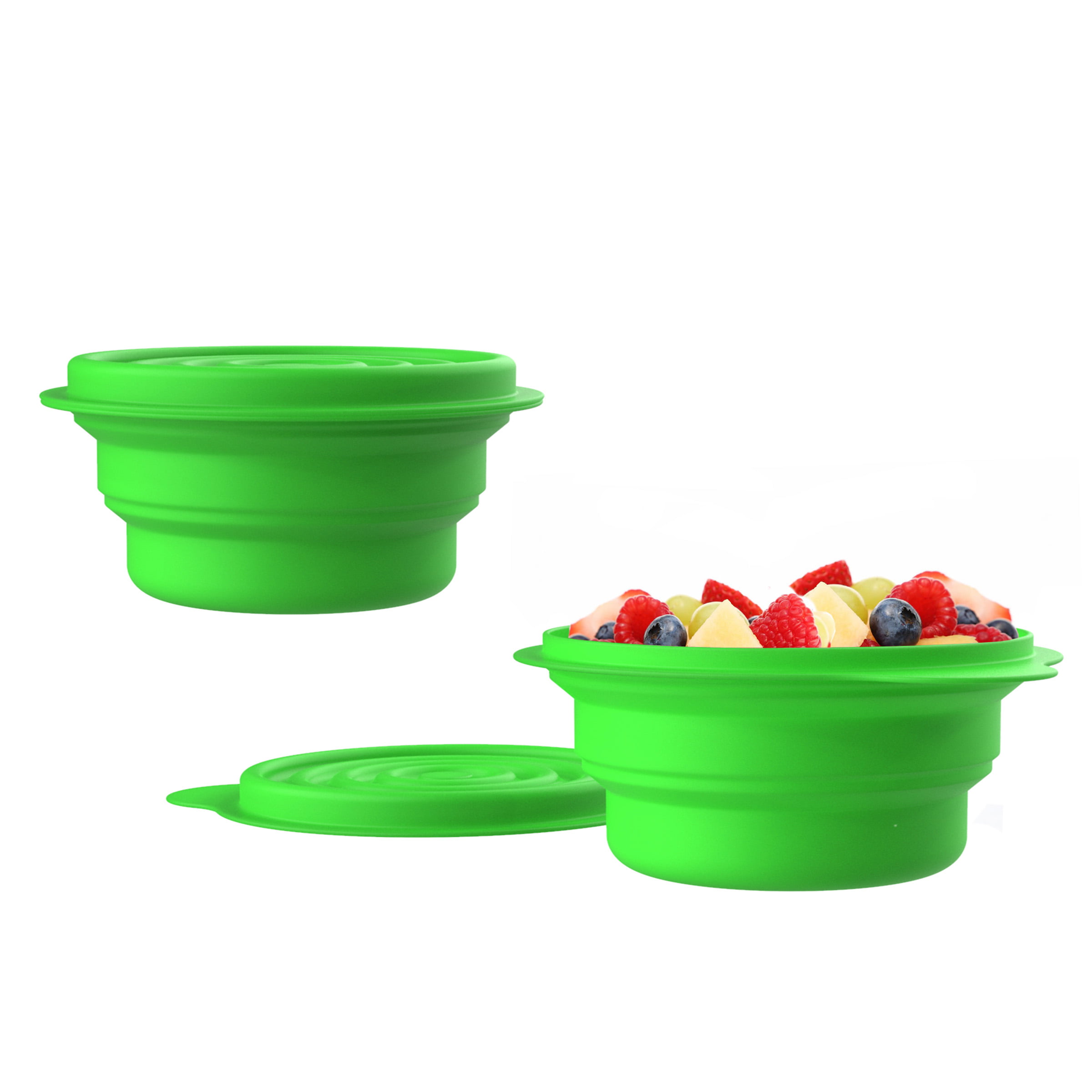 Silicone Folding Bowl With Lid Portable Tableware Outdoor - Temu
