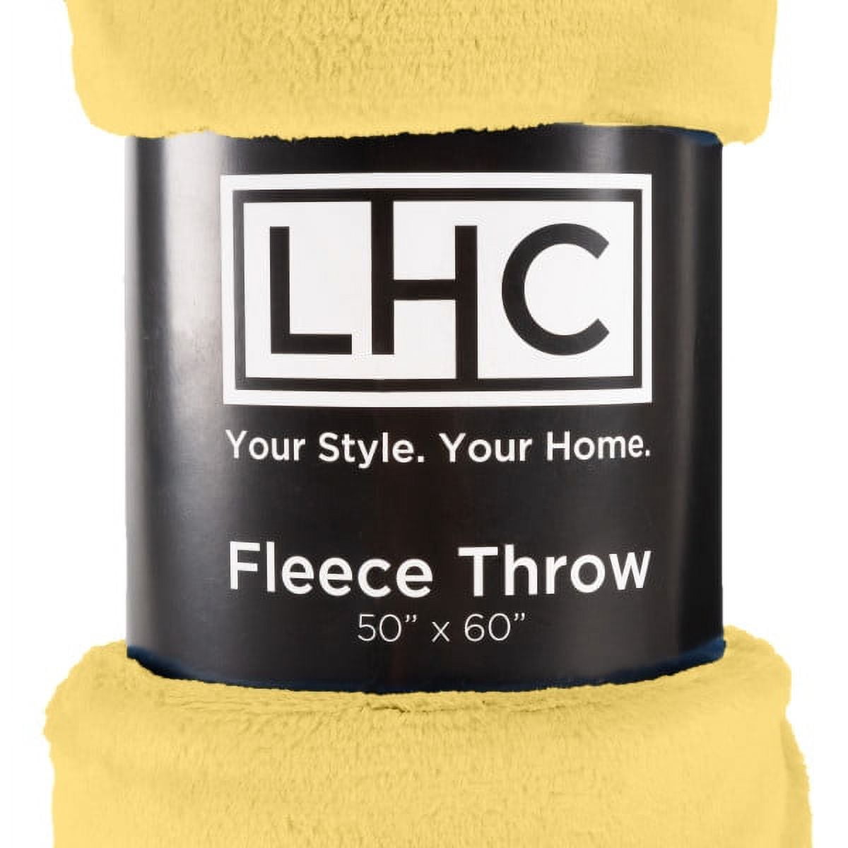 Lavish Home Fleece Throw Blanket- Set of 3- Yellow, Orange & Pink Plush 60x50'