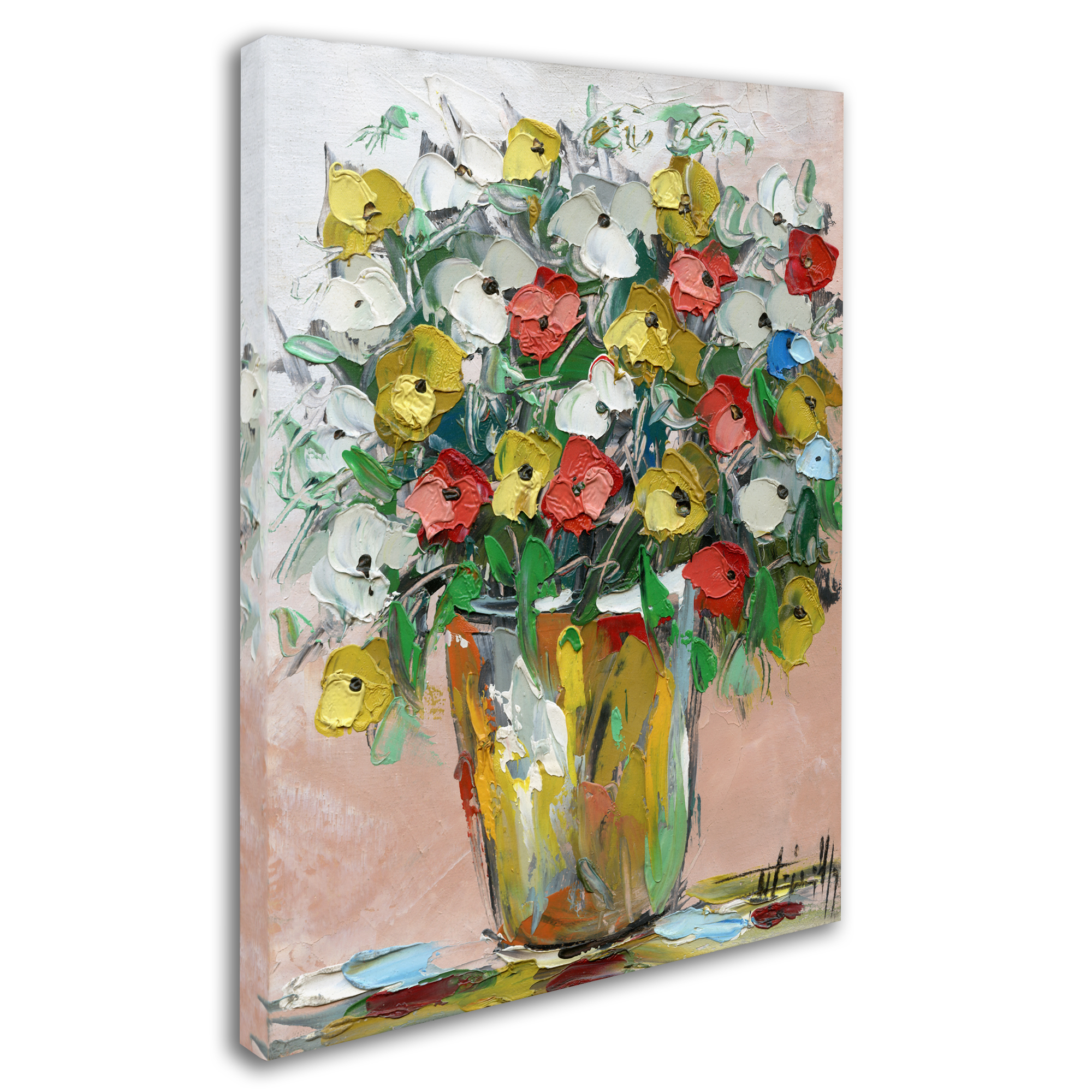 Trademark Fine Art "Spring Flowers in a Vase 6" Canvas Art by Hai Odelia