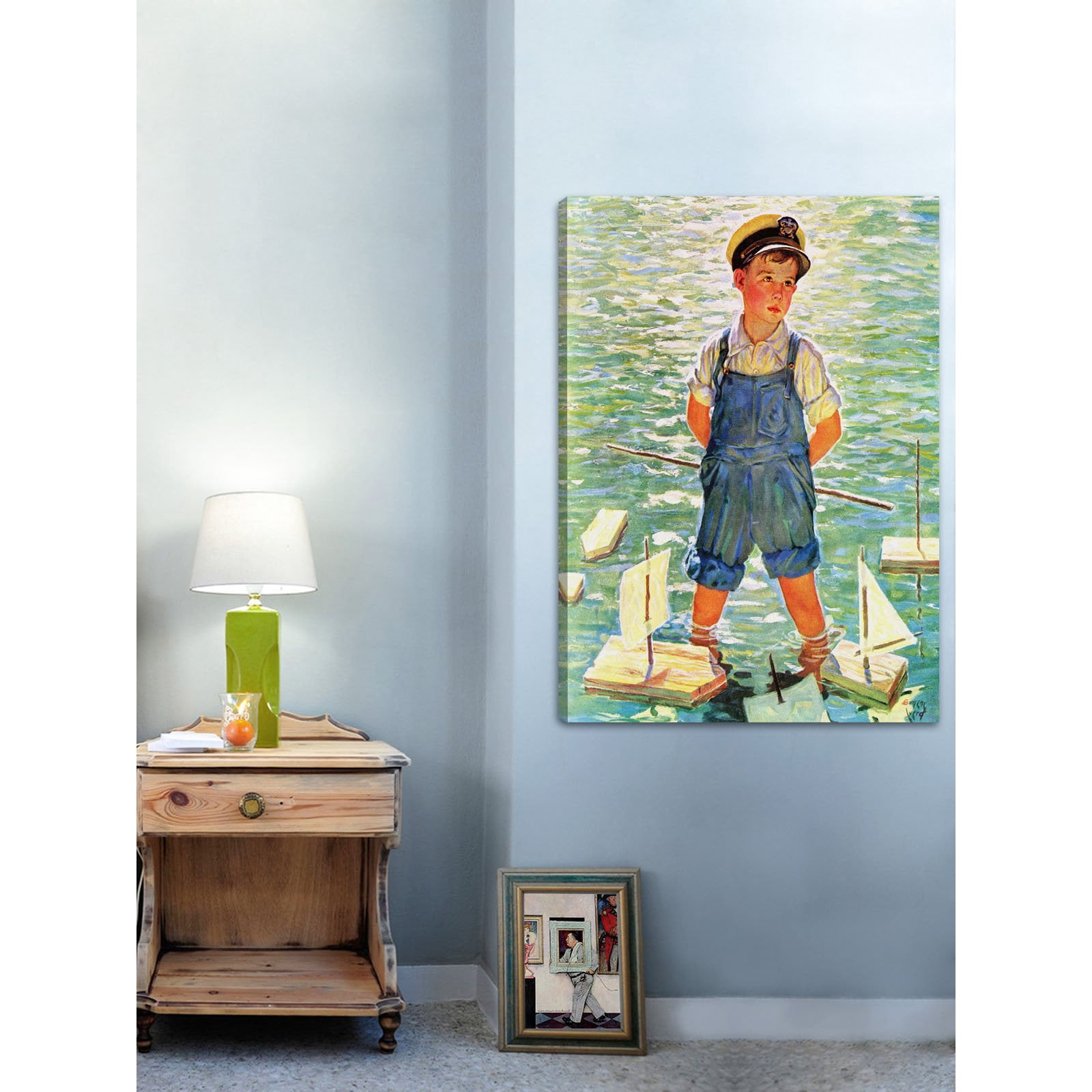 "Toy Boats" Painting Print on Wrapped Canvas