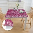 thumbnail image 2 of nygtbtfer Leafage Pink Print Tablecloth, Elastic Edged Oil Proof Table Cover, for Home and Catering Fit for  Table white, 2 of 7