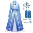 thumbnail image 3 of Frozen-vestido de princesa Elsa 2 para niñas, disfraz de princesa, Vestidos de fantasía para niños, Reina de la nieve, Disney, 3 of 4