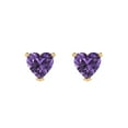 thumbnail image 3 of Clara Pucci 1Ct Alexandrite Heart Cut VVS1 Push Back Stud 18k Solid hypoallergenic Gold Designer Earrings For June, 3 of 7