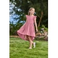 thumbnail image 6 of Arshiner Girls Summer Dress Tween Flutter Sleeve High Low Formal Dresses for Wedding Party with Pocket, 6 of 8